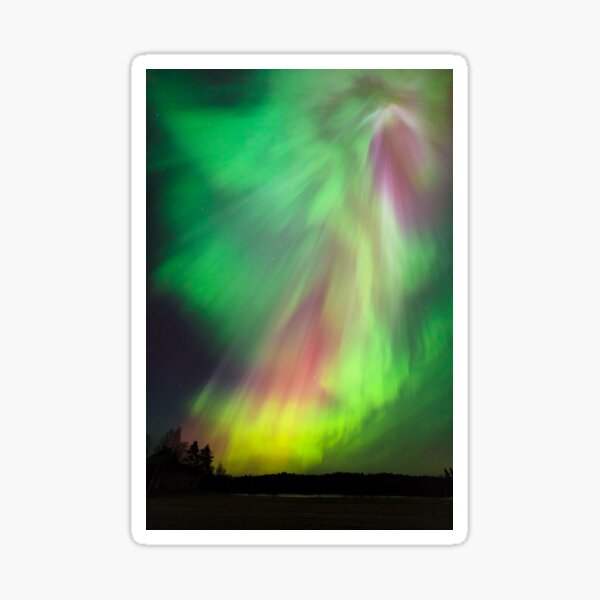 Big beautiful multicolored northern lights Sticker