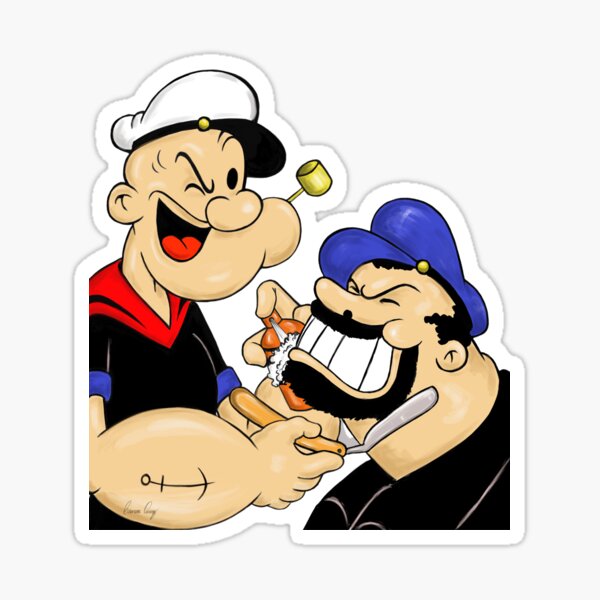 Item preview, Popeye shaving the Brutus Beard designed and sold by Aquarelastudio.