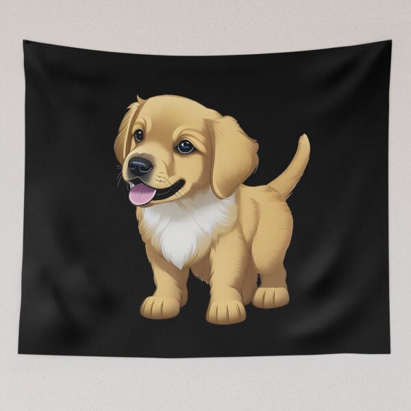 Item preview, Golden Retriever Puppy, cartoon drawing, Ai Generated Art  designed and sold by ACC .