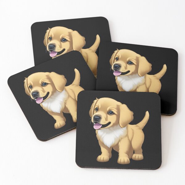 Item preview, Golden Retriever Puppy, cartoon drawing, Ai Generated Art  designed and sold by ACC .