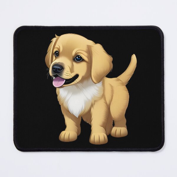 Item preview, Golden Retriever Puppy, cartoon drawing, Ai Generated Art designed and sold by ACC .