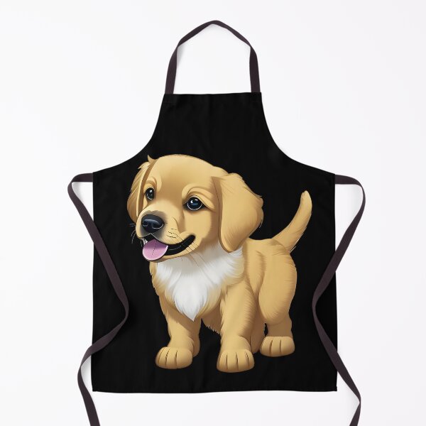 Item preview, Golden Retriever Puppy, cartoon drawing, Ai Generated Art designed and sold by ACC .