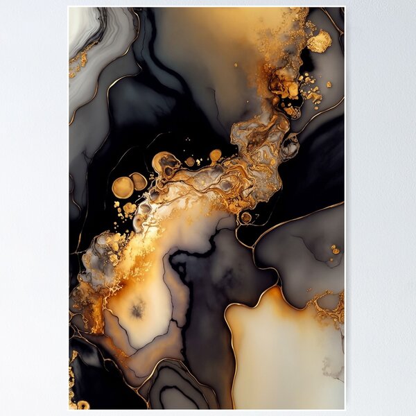 Item preview, Caramel Bubbles - Abstract Alcohol Ink Resin Art designed and sold by inkvestor.
