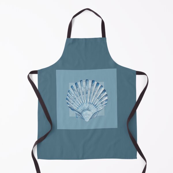 Item preview, Scallop sea shell in mid blue designed and sold by LisaLeQuelenec.