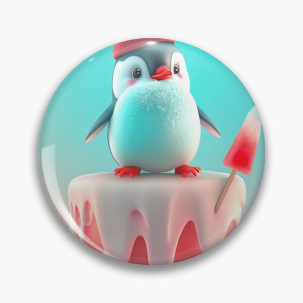 Item preview, Little penguin on ice, eat strawberry ice cream, cute, original gift idea designed and sold by Crea79.