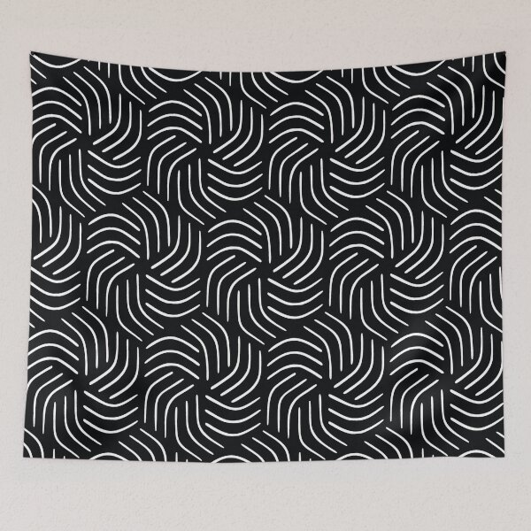 Item preview, Arte de línea de patrones sin fisuras en blanco y negro designed and sold by sleeplessstudio.