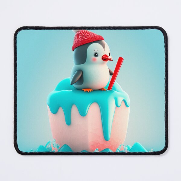 Item preview, Little penguin on the ice, eat ice with straw, cute, original gift idea designed and sold by Crea79.