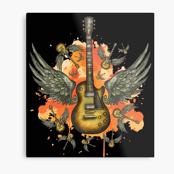 Electric Guitar Tattoo Metal Prints for Sale | Redbubble Electric Guitar Tattoo Metal Prints for Sale | Redbubble