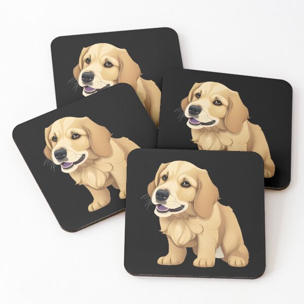Item preview, Golden Retriever Puppy, cartoon drawing, Ai Generated Art  designed and sold by ACC .