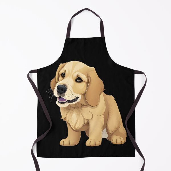 Item preview, Golden Retriever Puppy, cartoon drawing, Ai Generated Art designed and sold by ACC .