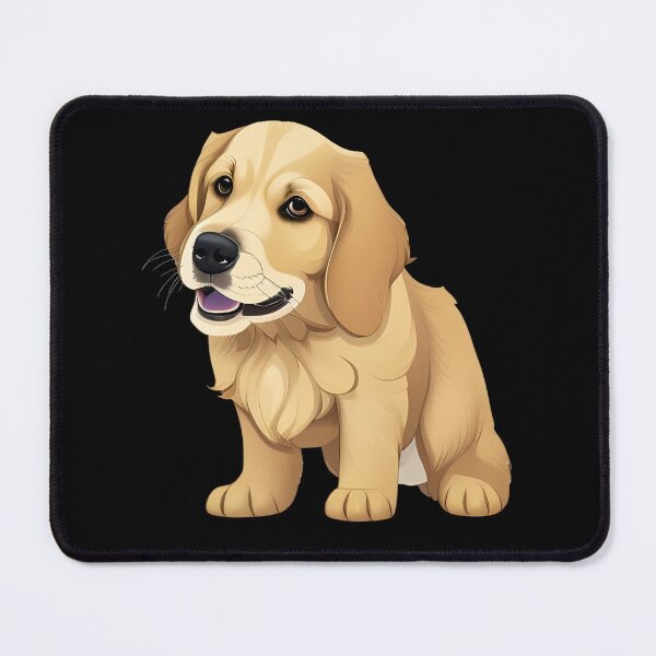 Item preview, Golden Retriever Puppy, cartoon drawing, Ai Generated Art designed and sold by ACC .