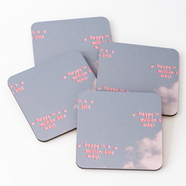 Item preview, happy in a million little ways retro aesthetic in clouds trending affirmation positive words quote poster designed and sold by Anavrisss.