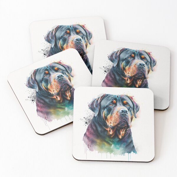 Item preview, Colorful aquarel portrait of a rottweiller  designed and sold by TnT-Merch.