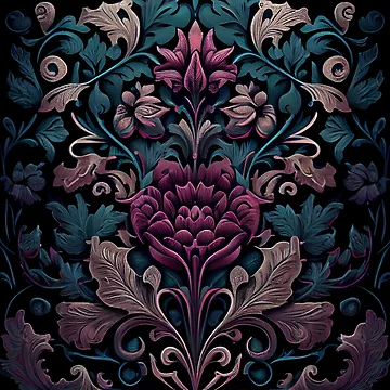 Vorschaubild zum Design Gothic Floral Pattern Digital Painting von CodeAndColors