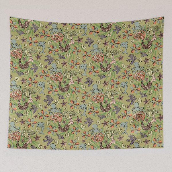 Item preview, Mermaid Magic - original illustration and pattern design designed and sold by Melanie Test.
