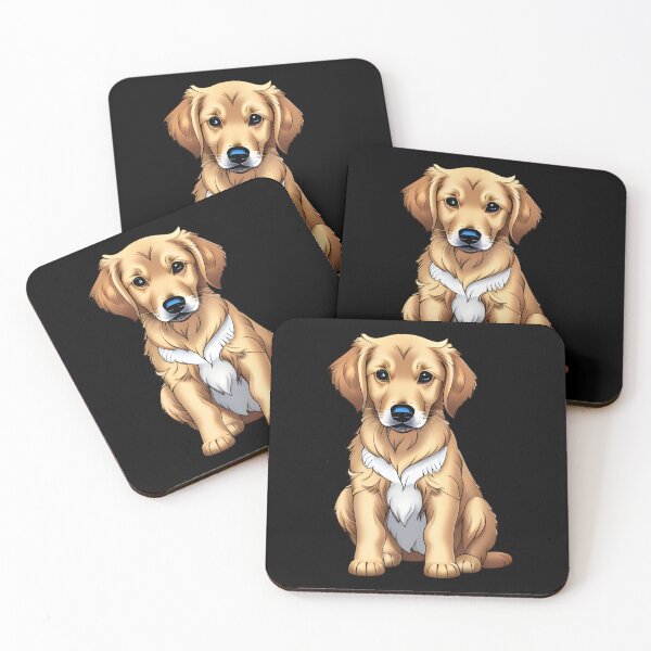 Item preview, Golden Retriever Puppy, cartoon drawing, Ai Generated Art  designed and sold by ACC .
