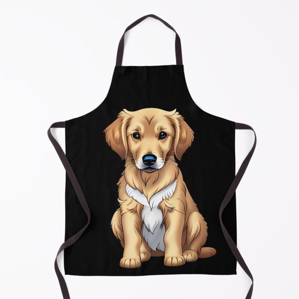 Item preview, Golden Retriever Puppy, cartoon drawing, Ai Generated Art designed and sold by ACC .