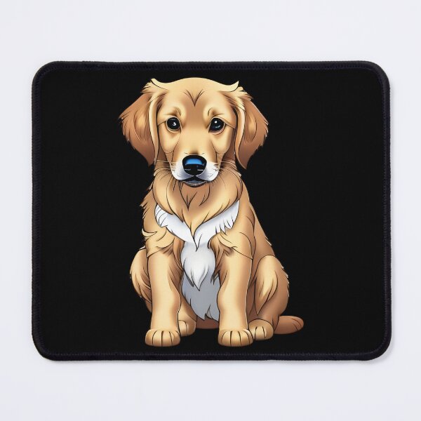 Item preview, Golden Retriever Puppy, cartoon drawing, Ai Generated Art designed and sold by ACC .