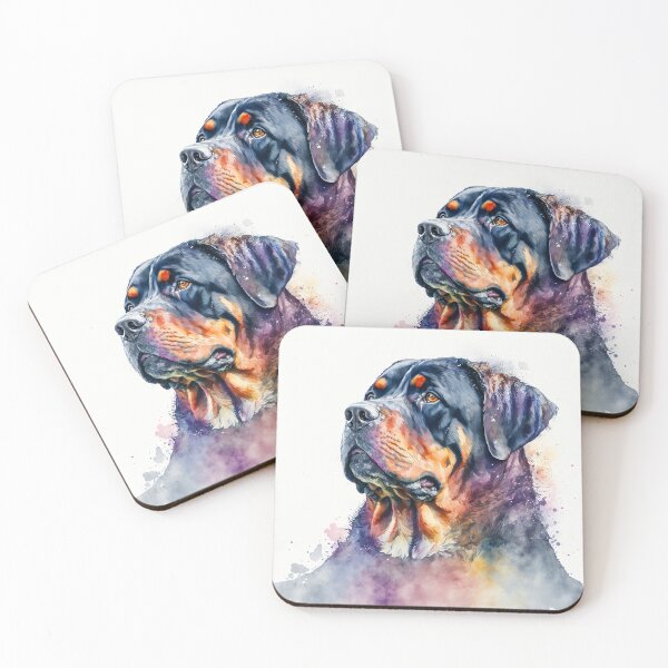 Item preview, Colorful aquarel portrait of a rottweiller  designed and sold by TnT-Merch.