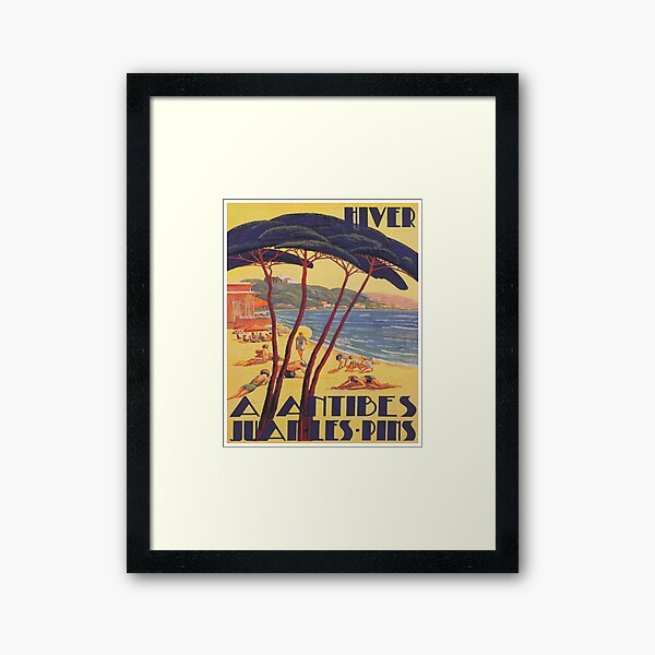 Item preview, Antibes, France, Beach Vintage Travel Poster designed and sold by vintagevivian.