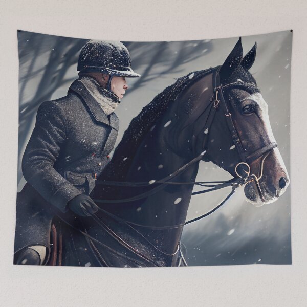 Item preview, A Winter Equestrian Digital Painting designed and sold by CodeAndColors.