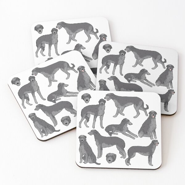 Item preview, Scottish Deerhound cute illustration pattern  designed and sold by Yarafantasyart.