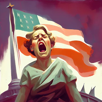 Vorschaubild zum Design Flan at the Flagpole A Weary Yawn Digital Painting von CodeAndColors