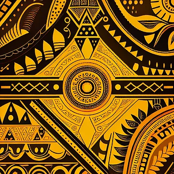 Vorschaubild zum Design Happy Yellow African Pattern Digital Painting von CodeAndColors