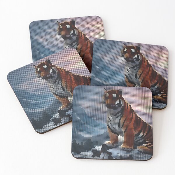 Item preview, Tiger Pixel 8-bit Art designed and sold by PixelDripped.
