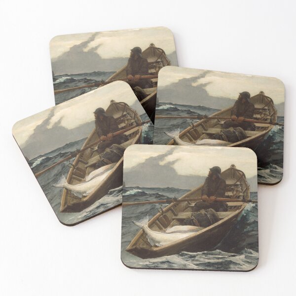 Item preview, The fisherman in sea storm, fishing boat wild sea storm, oil paint art designed and sold by StudioKokor.