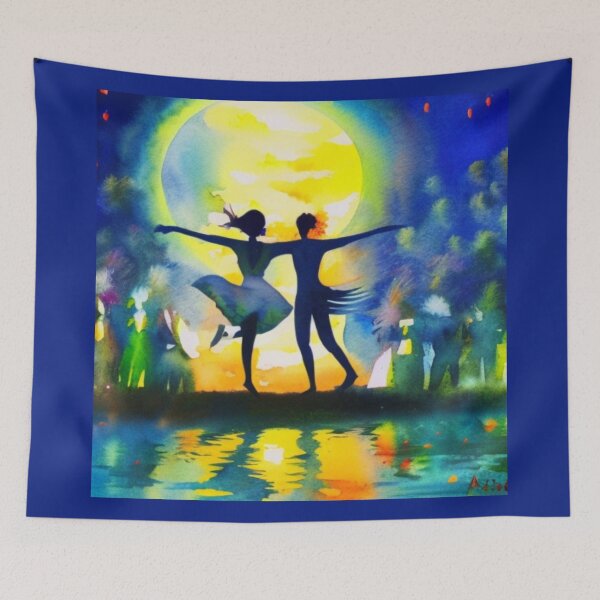 Item preview, Couple Dancing Under the Moon in a Superb Night designed and sold by PapitosPlace.