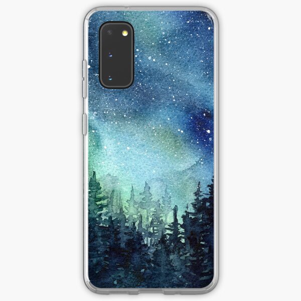 Watercolor Galaxy Nebula Aurora Northern Lights Painting Samsung Galaxy Soft Case