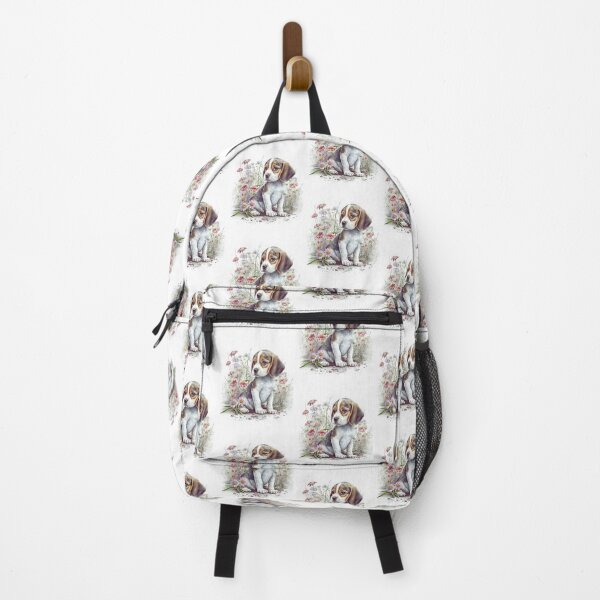 Item preview, Beagle Dog Pink Daisies Portrait designed and sold by HappyLifeCreate.