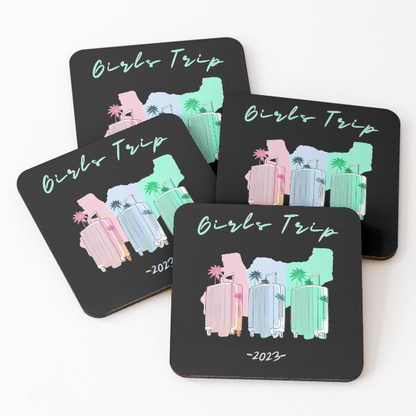 Item preview, Girls Trip 2023 - graphic design of suitcases symbolizing girls travel and besties trip, minimalist, pastel colors, stylish and classic (1) designed and sold by TourDePassion.