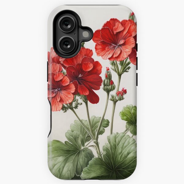 Vista previa del artículo con la obra «Flores de geranio rojo», diseñado y vendido por Vanover Designs.
