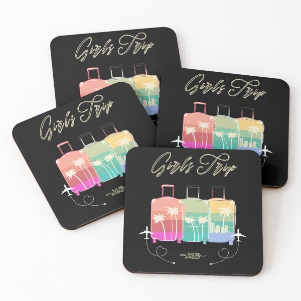 Item preview, Girls Trip 2023 - graphic design of suitcases symbolizing girls travel and besties trip, minimalist, pastel colors, stylish and classic (4) designed and sold by TourDePassion.