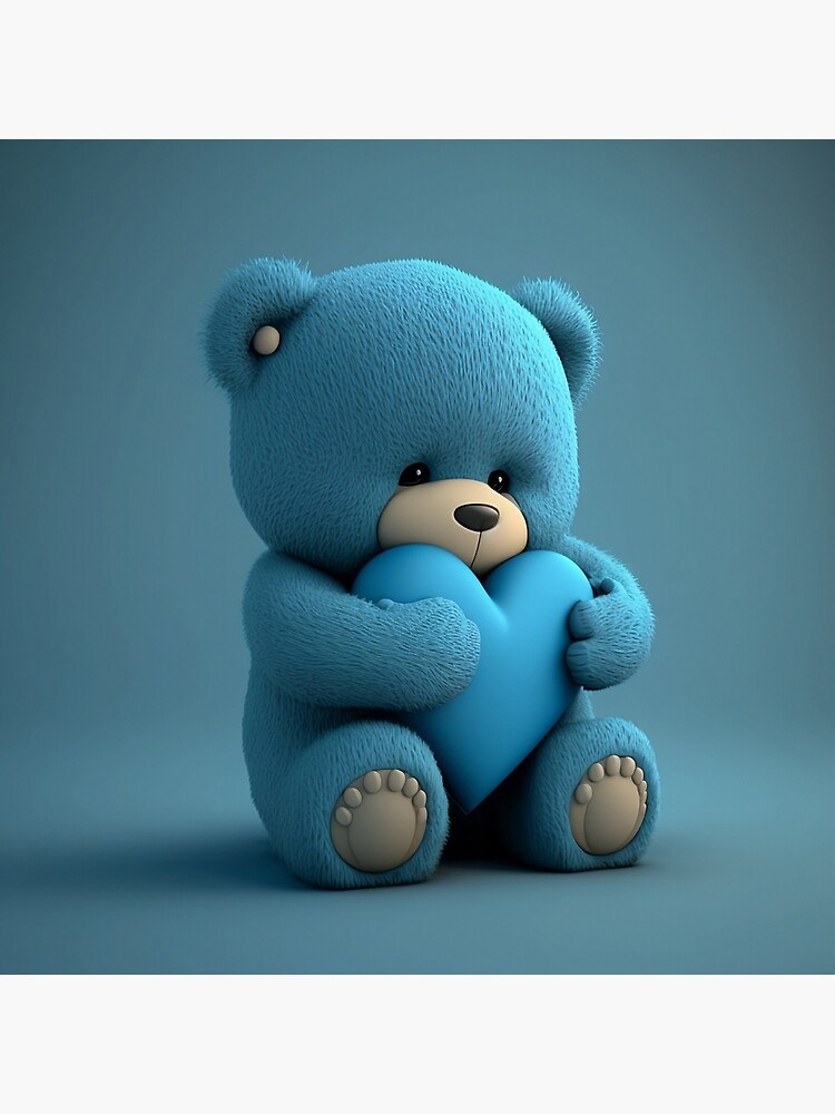 Cute Blue Teddy Bear Thermos Bottle