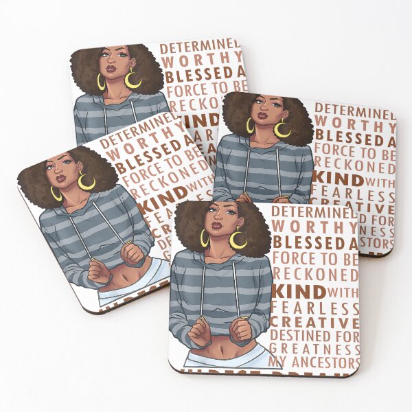Item preview, Black Afro Woman Melanin Girl Black History Month Motivation designed and sold by JudyMann8258.
