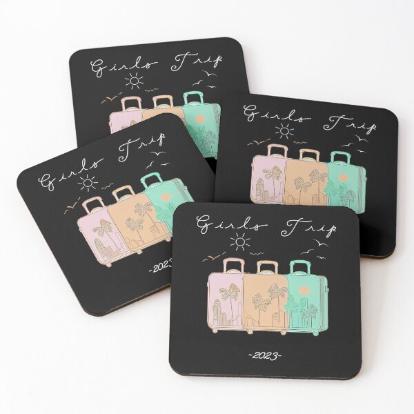 Item preview, Girls Trip 2023 - graphic design of suitcases symbolizing girls travel and besties trip, minimalist, pastel colors, stylish and classic (7) designed and sold by TourDePassion.