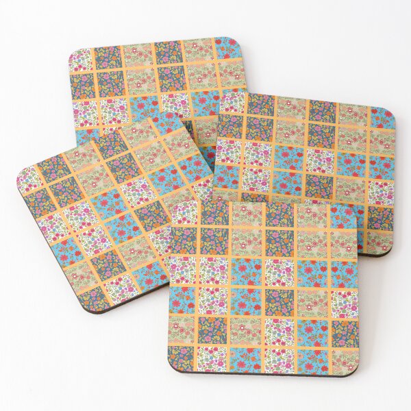 Item preview, Folk art floral patchwork designed and sold by NatureArtUK.