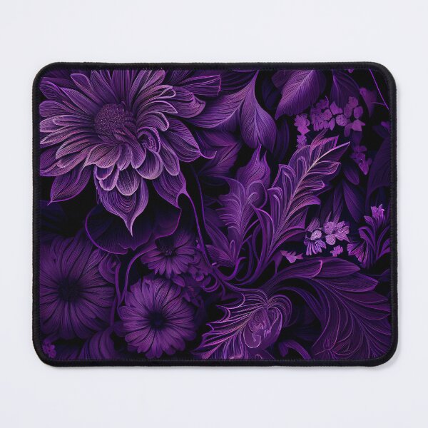 Artikelvorschau, Imagined Purple Monochromatic Floral Pattern Digital Painting entworfen und verkauft von CodeAndColors.