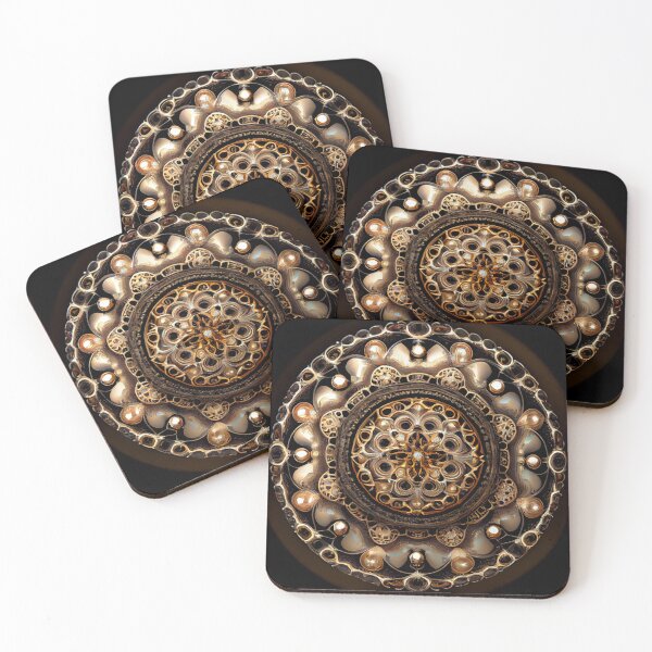 Item preview, Intense Circular Bejeweled Art Deco Pattern Digital Painting designed and sold by CodeAndColors.