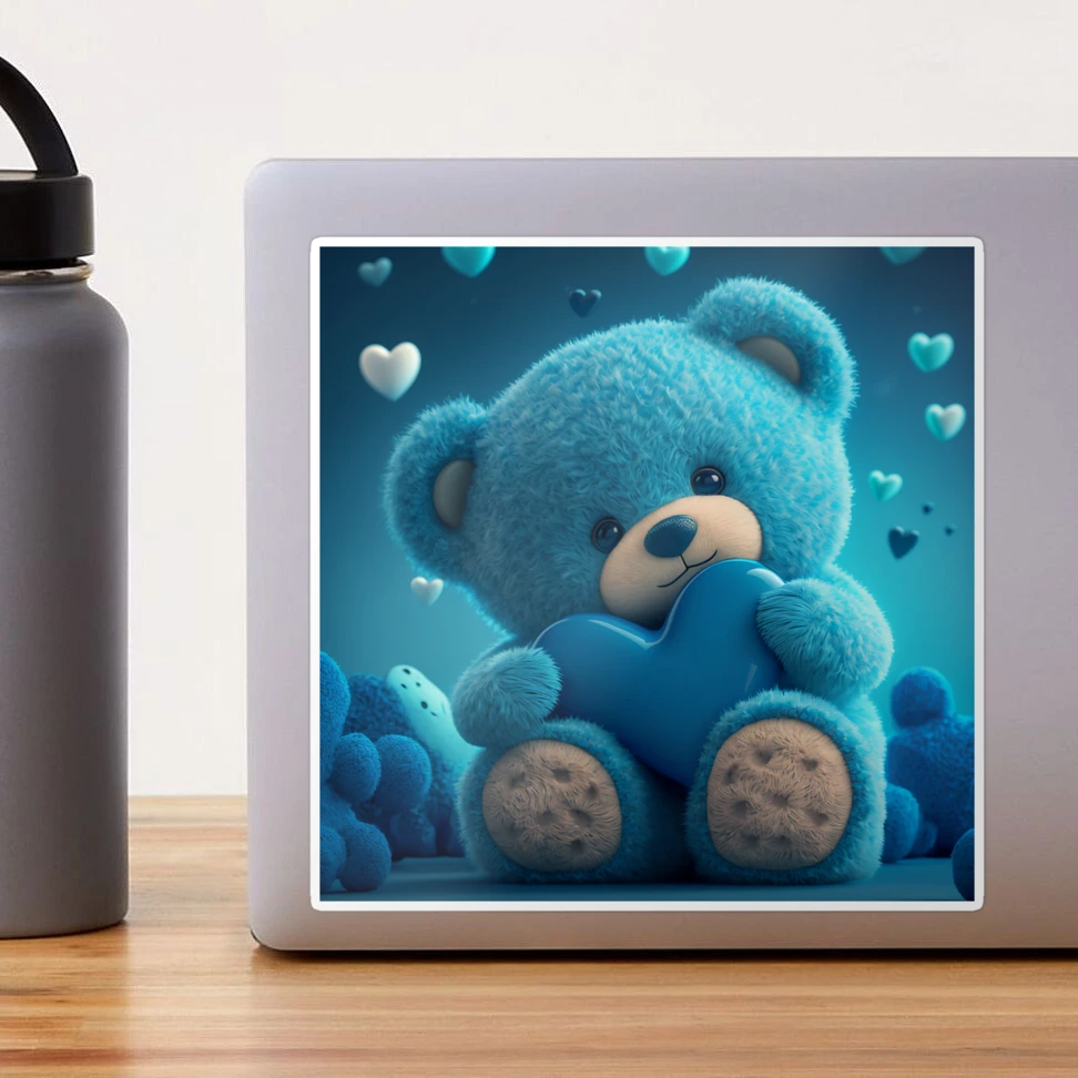 Cute Blue Teddy Bear Thermos Bottle