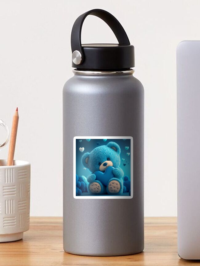 Cute Blue Teddy Bear Thermos Bottle