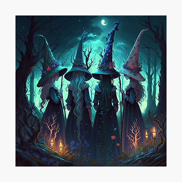 Witch Coven Ritual Photographic Print