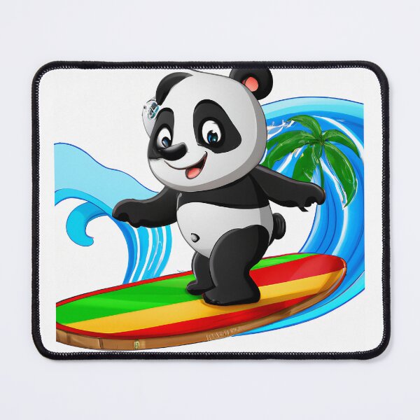 Item preview, Surfing Panda Cartoon, Panda Surfing in Hawaii, Panda Riding The Wave, Cute Panda, Cartoon Panda designed and sold by Keilani N Kai.
