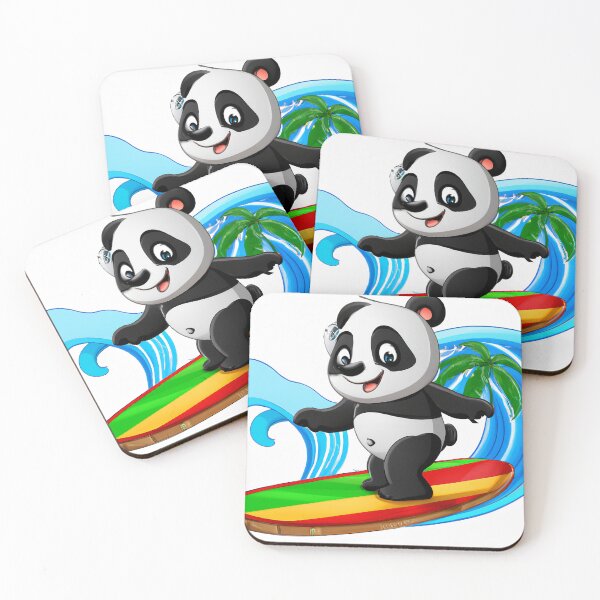 Item preview, Surfing Panda Cartoon, Panda Surfing in Hawaii, Panda Riding The Wave, Cute Panda, Cartoon Panda designed and sold by Keilani N Kai.