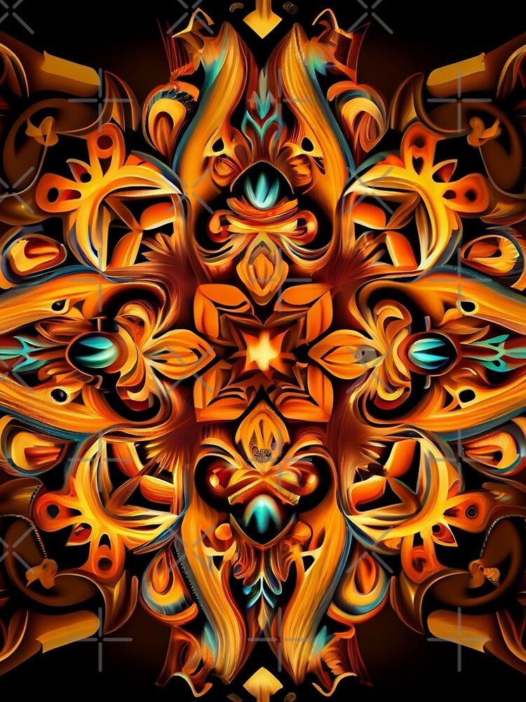 Aperçu 5 sur 5. Robe trapèze avec l'œuvre Symmetrical Energetic Traditional Pattern Digital Painting créée et vendue par CodeAndColors.