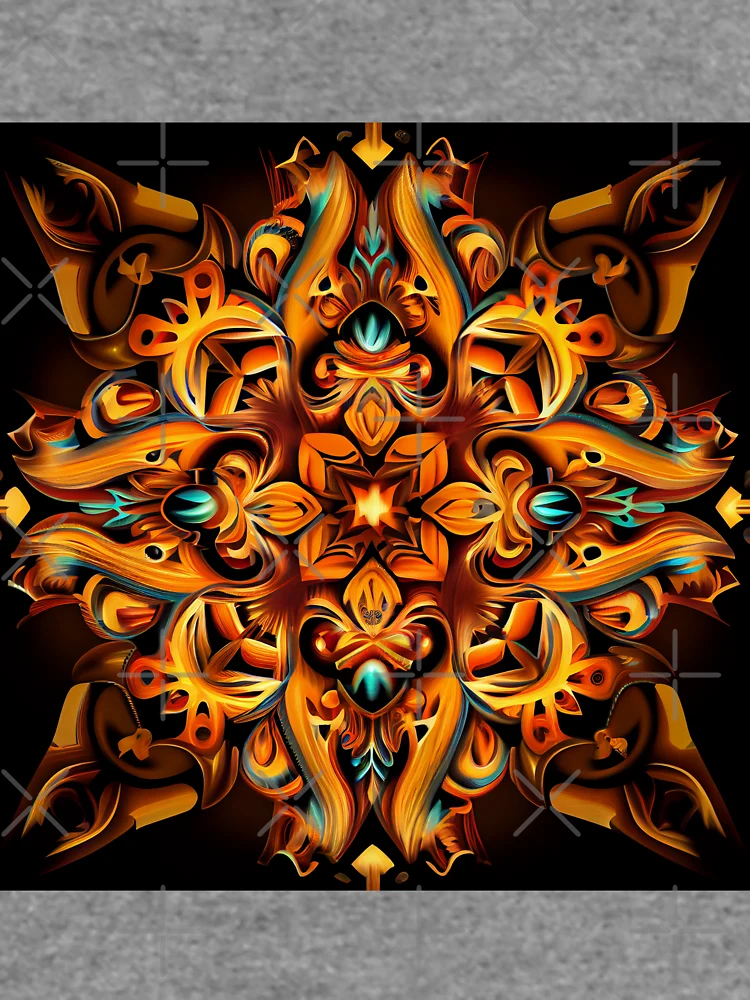 Thumbnail 6 von 6, Leichter Pullover, Symmetrical Energetic Traditional Pattern Digital Painting designt und verkauft von CodeAndColors.