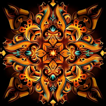 Vorschaubild zum Design Symmetrical Energetic Traditional Pattern Digital Painting von CodeAndColors